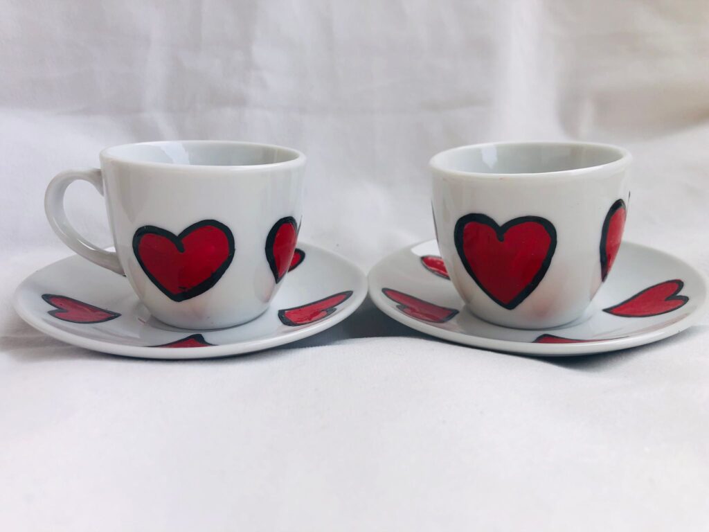 Tazzine ( coppia) da caffè CUORI