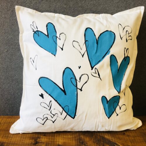 Cuscino CUORI AZZURRO