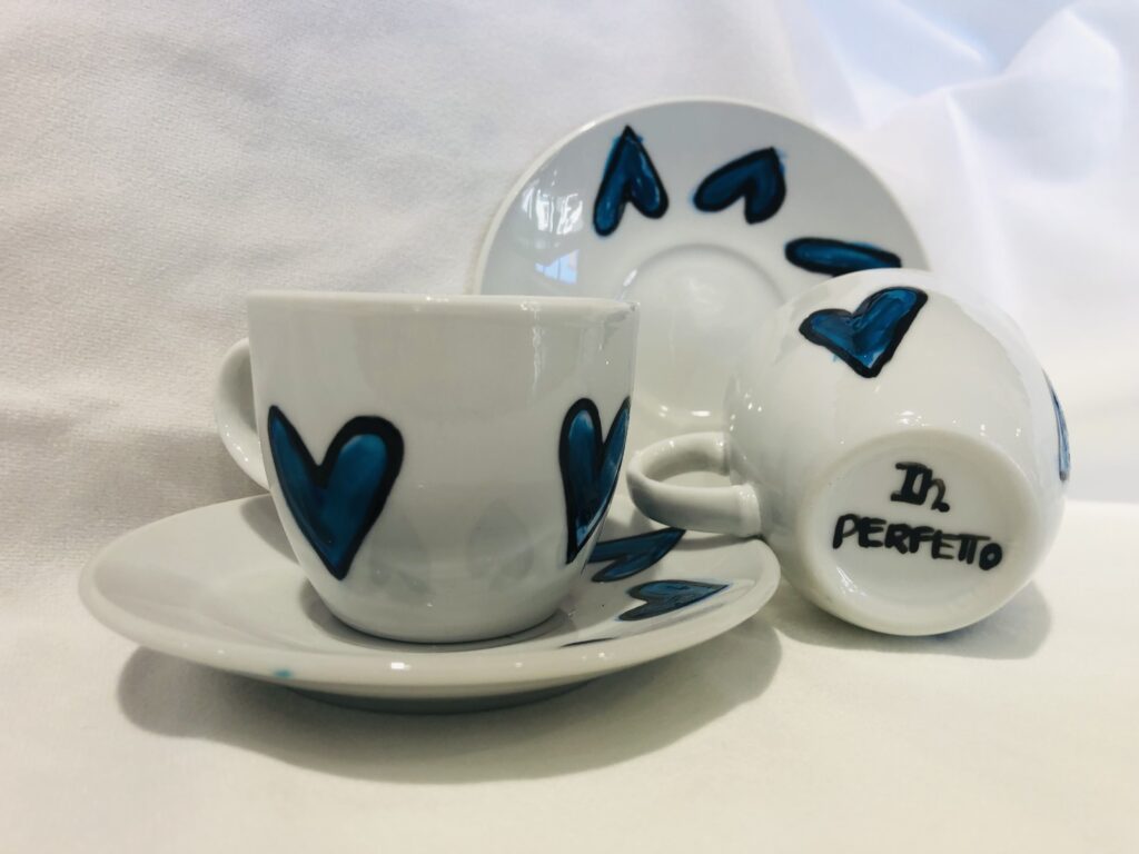 Tazzine da caffè (coppia) CUORI BLU