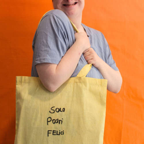 Borsa con frase "SOLO POSTI FELICI" Gloria